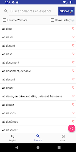 French Dictionary English Screen 3