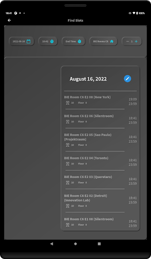 Durr Room Booking Screen 2