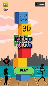 Stick Tower 3D-rainbow edition