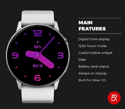 Huge Pink Purple Watch Face Screen 2