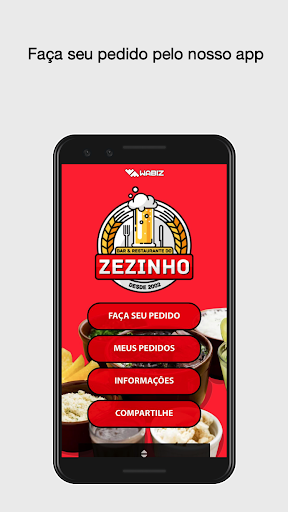 Android application Restaurante Zezinho screenshort