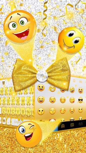 Gold Diamond Bowknot Keyboard Screen 3