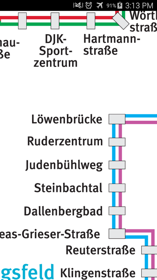 Android application Wurzburg Tram Map screenshort