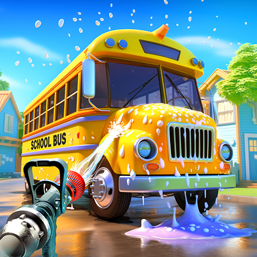 School Bus Wash & Repair Game