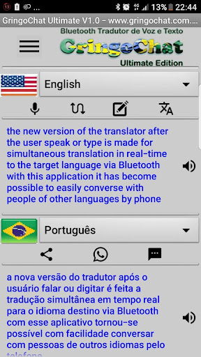 Android application GringoChat language translator screenshort