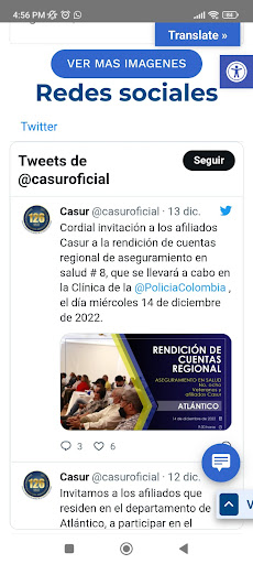 Android application Casur Móvil screenshort