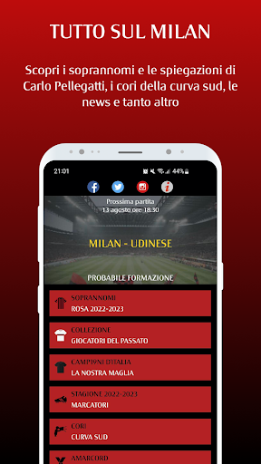 Android application Pelle Milan screenshort