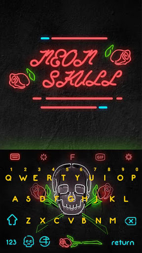 Neon Skull Keyboard Theme