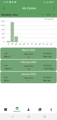 Rubber Tapping Ledger Screen 2
