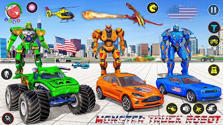 Monster Truck Robot Car Game