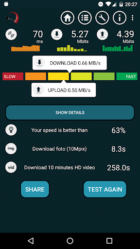 Speed test by Meter.Net (legac Screen 3