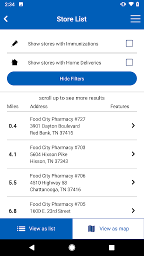 Food City Pharmacy Mobile App Screen 2