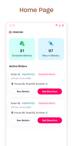 Android application Amoudo Driver screenshort