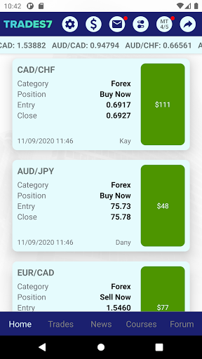 Android application Trades7 screenshort