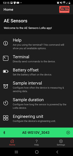 Android application AE Sensors screenshort