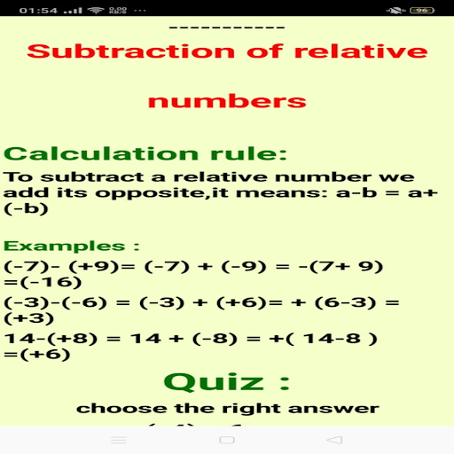 Relative numbers Screen 3