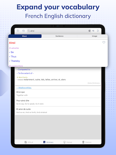Screenshot of Todaii: Learn French by news