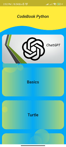 Android application Codebook Python Trial screenshort