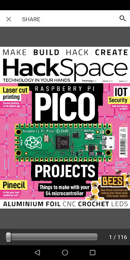 Android application HackSpace magazine screenshort
