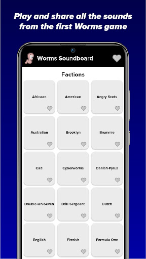 Android application Worms Soundboard screenshort