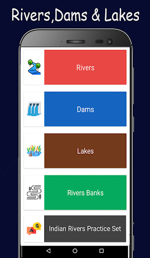 Android application Indian Rivers GK ,Dams & Lakes screenshort