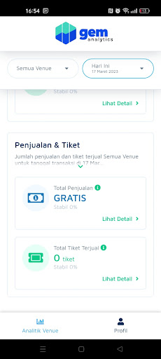 GEM Analytics App by Goers Screen 2
