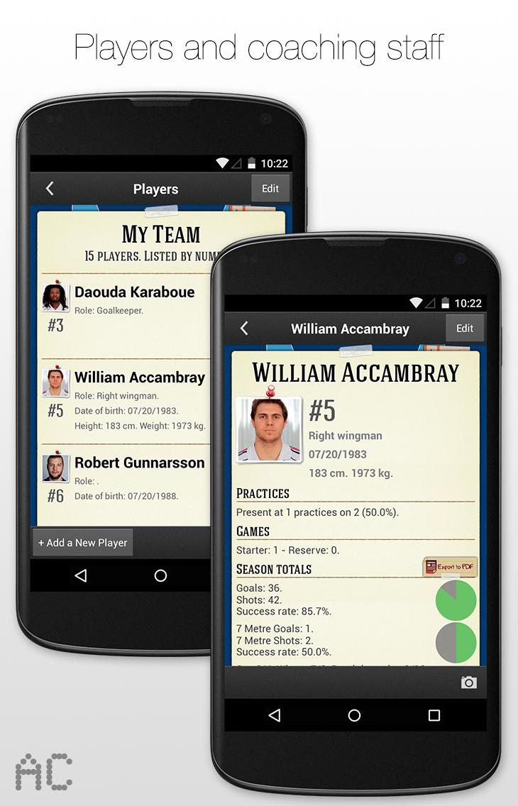 Android application Assistant Coach Handball screenshort