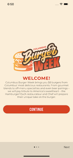 Android application Columbus Burger Week screenshort