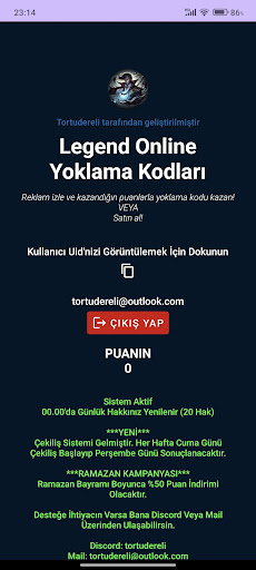 Legend Online Yoklama Kodları Screen 2