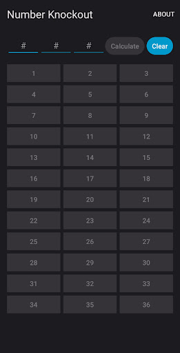 Android application Number Knockout screenshort