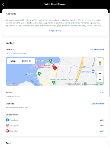 Screenshot of Wild Blast Fitness