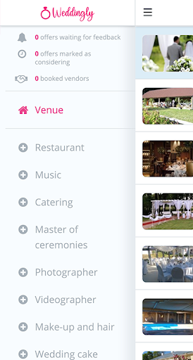Android application TheWeddingly screenshort