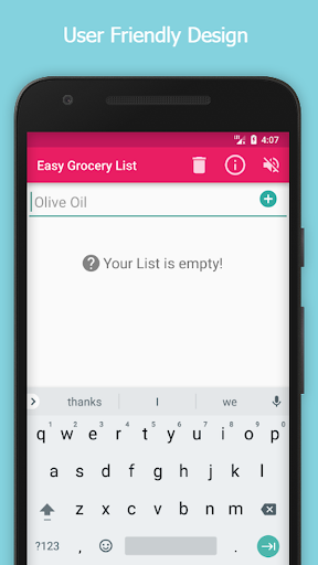 Android application Easy Grocery List Shopping App screenshort
