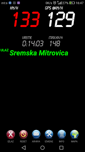 Android application Prosecna brzina Srbija screenshort