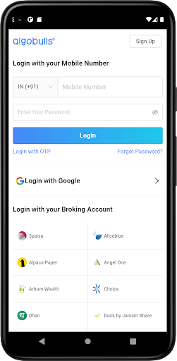 Android application AlgoBulls screenshort