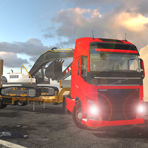 Realistic Excavator And Truck logo