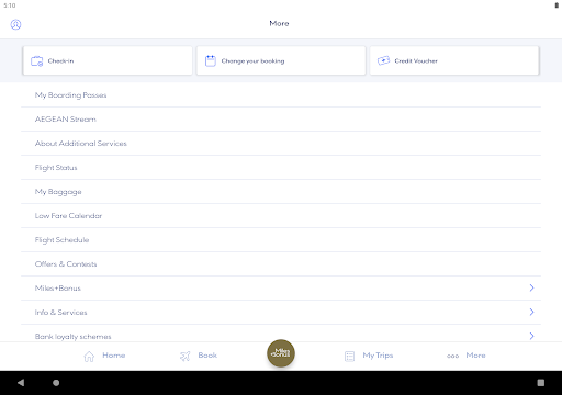 Screenshot of Aegean Airlines