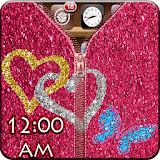 Pink Glitter Zipper Lock icon