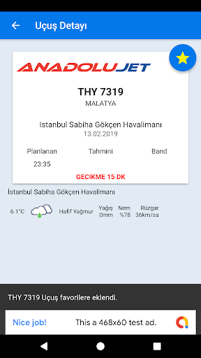 Uçuş Bilgileri Havaalanı Geliş