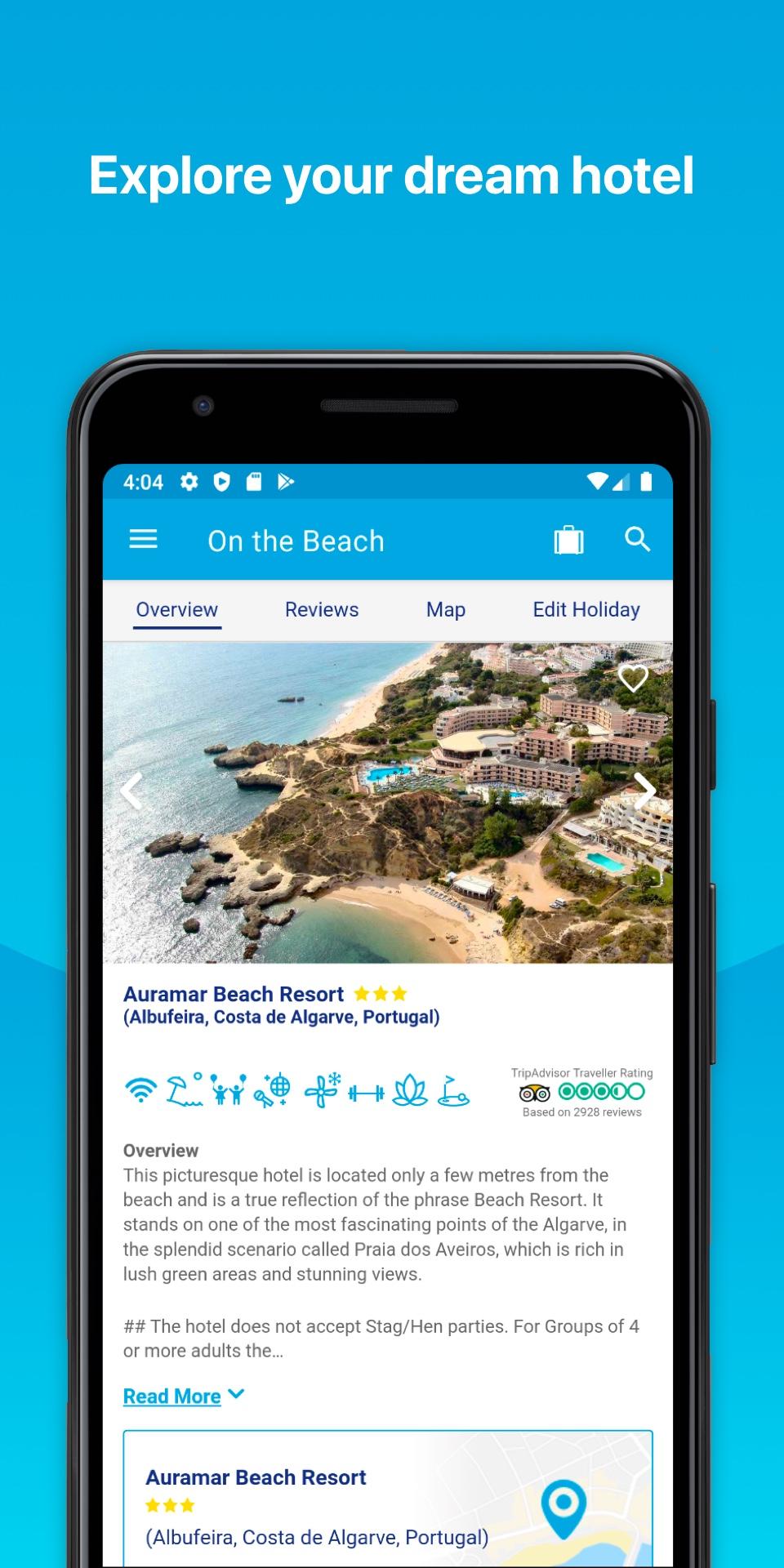 Android application On the Beach screenshort