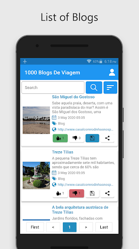 Android application 1000 Blogs de Viagem - Os melh screenshort