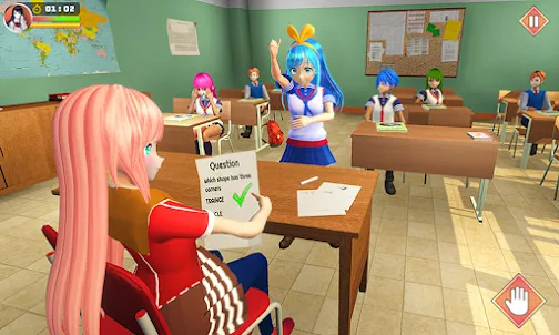 虛擬的 日本动漫 高的 學校 3D 女孩 模擬器 遊戲