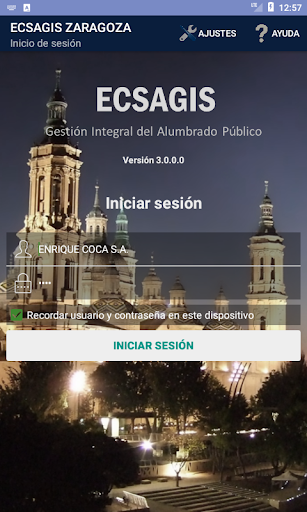 Android application ECSAGIS ZARAGOZA screenshort