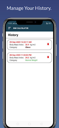 BMI TRACKER Screen 3
