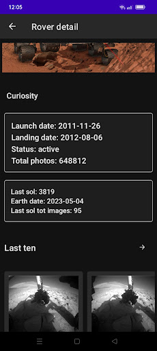 Android application Explora space data accessible screenshort