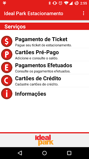 Android application Ideal Park Estacionamento screenshort