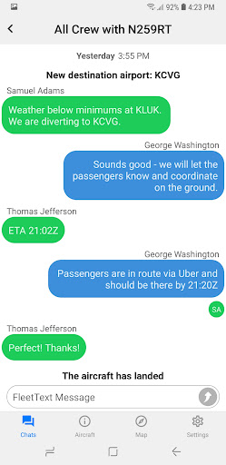 FleetText Screen 2