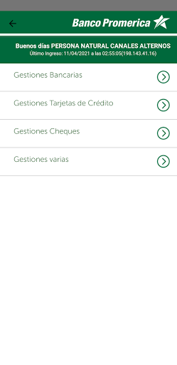 Banco Promerica Móvil Screenshot