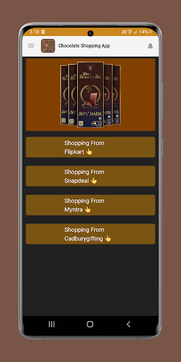Android application Chocolate Online Shopping App screenshort