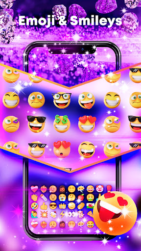 Purple Glitter Keyboard Theme Screen 2